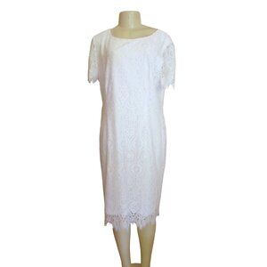 Preston & York White Lace Shift Dress Size 16 New W/ Tags Elegant Design
